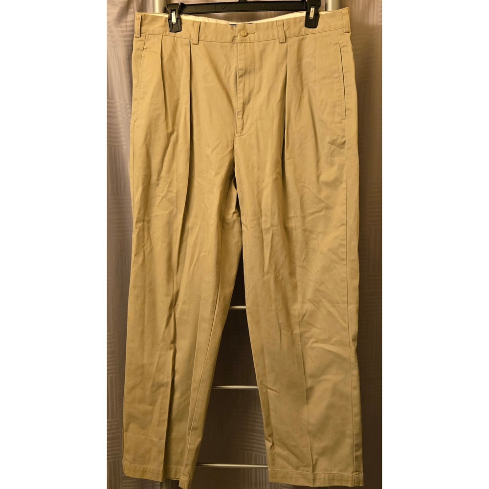 Polo Ralph Lauren Andrew Pant Mens 38x30 Khaki Tan Double Pleated Classic Chino